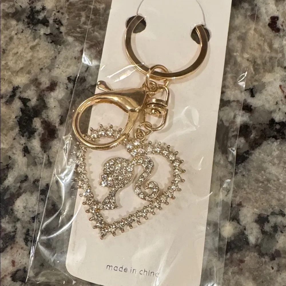 2121‎ Rhinestone Heart Key Ring, Bag Charm
